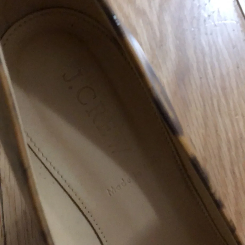 J. Crew Leopard Print Peep Toe Heels 6